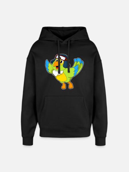 Parrot Pilot Pilot Cap - Oversized Unisex Hoodie by Stanley/Stella - black
