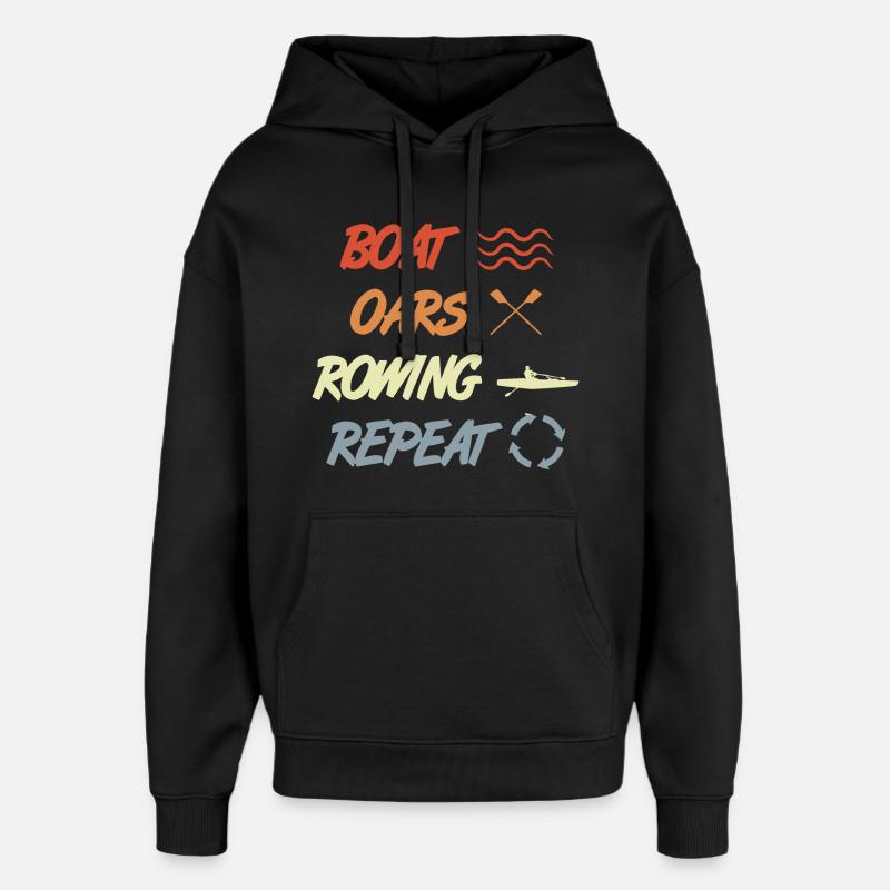 Bateau Rames Aviron Répéter - Sweat à capuche unisexe Stanley/Stella Oversized - noir