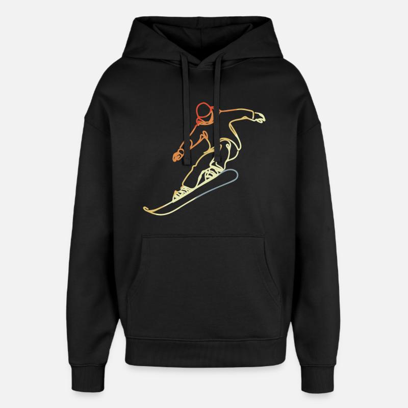 Croquis de snowboarder - Sweat à capuche unisexe Stanley/Stella Oversized - noir