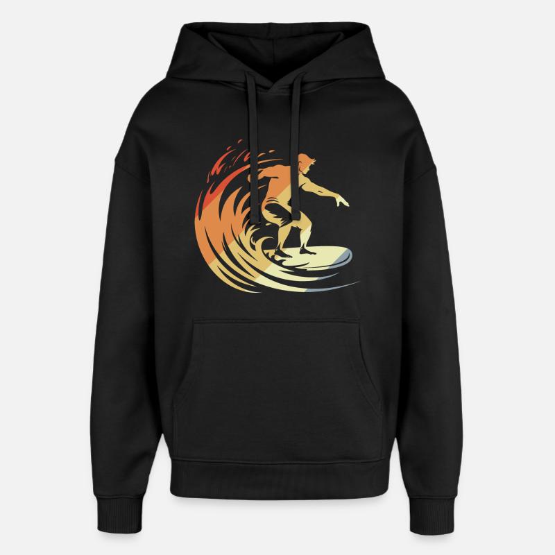 Surfeur rétro - Sweat à capuche unisexe Stanley/Stella Oversized - noir