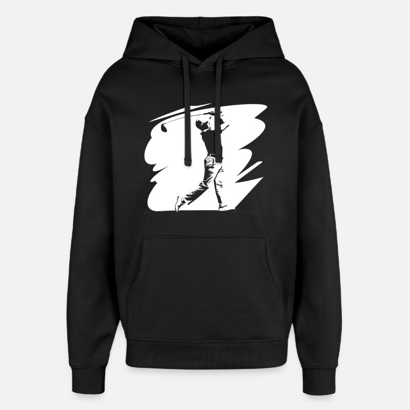 Croquis du golfeur - Sweat à capuche unisexe Stanley/Stella Oversized - noir