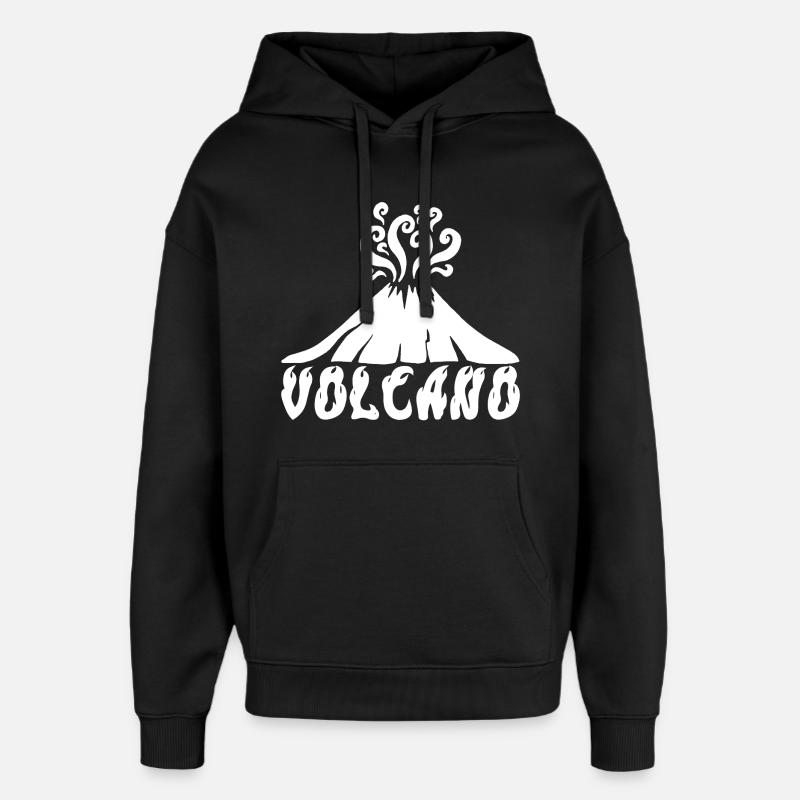 Volcan blanc - Sweat à capuche unisexe Stanley/Stella Oversized - noir