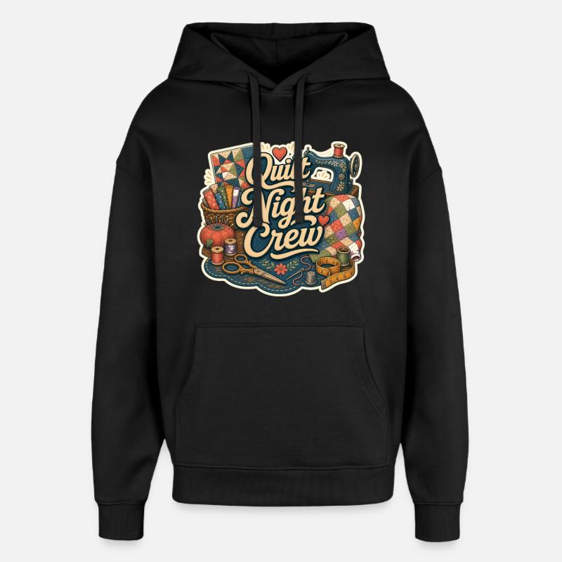 Quilt Night Crew - Oversized Unisex Hoodie von Stanley/Stella - Schwarz