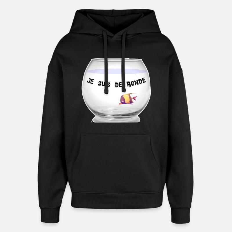 Poisson - Sweat à capuche unisexe Stanley/Stella Oversized - noir