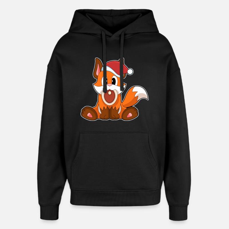 Fox Christmas Meat - Oversized Unisex Hoodie by Stanley/Stella - black