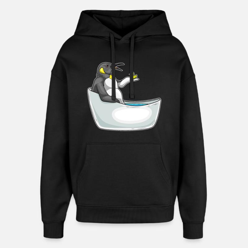 Pingouin Baignoire Canard - Sweat à capuche unisexe Stanley/Stella Oversized - noir