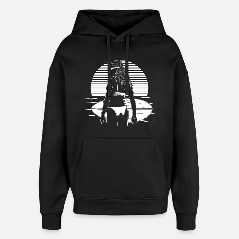 Surfeuse - Sweat à capuche unisexe Stanley/Stella Oversized - noir