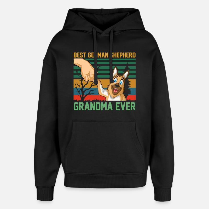Meilleur Berger Allemand Mamie - Sweat à capuche unisexe Stanley/Stella Oversized - noir