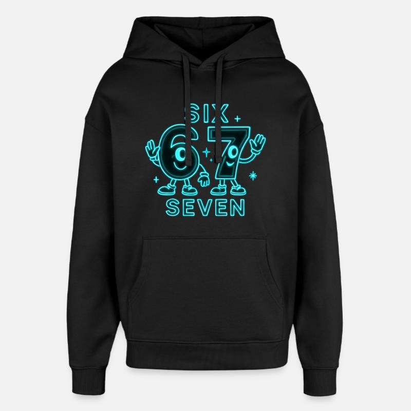 6 7 Six Seven Memes Gift - Sweat à capuche unisexe Stanley/Stella Oversized - noir