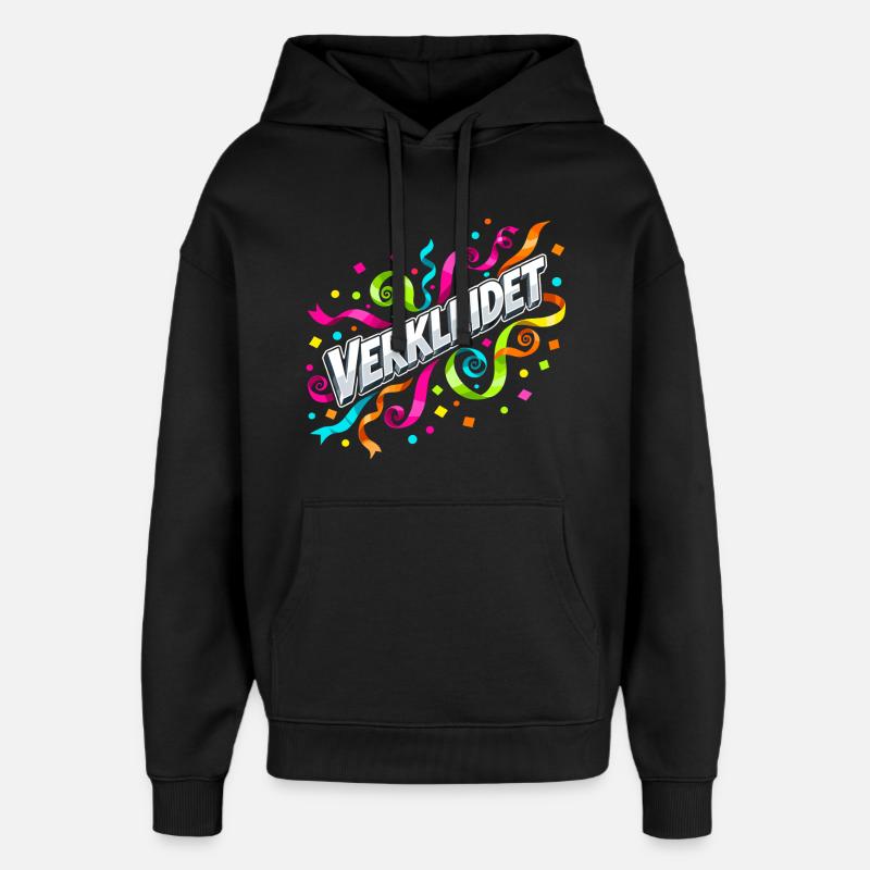 Verkleidet Konfetti Luftschlangen Karneval  - Oversized Unisex Hoodie von Stanley/Stella - Schwarz