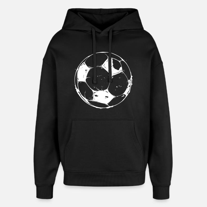 Dessin de football - Sweat à capuche unisexe Stanley/Stella Oversized - noir
