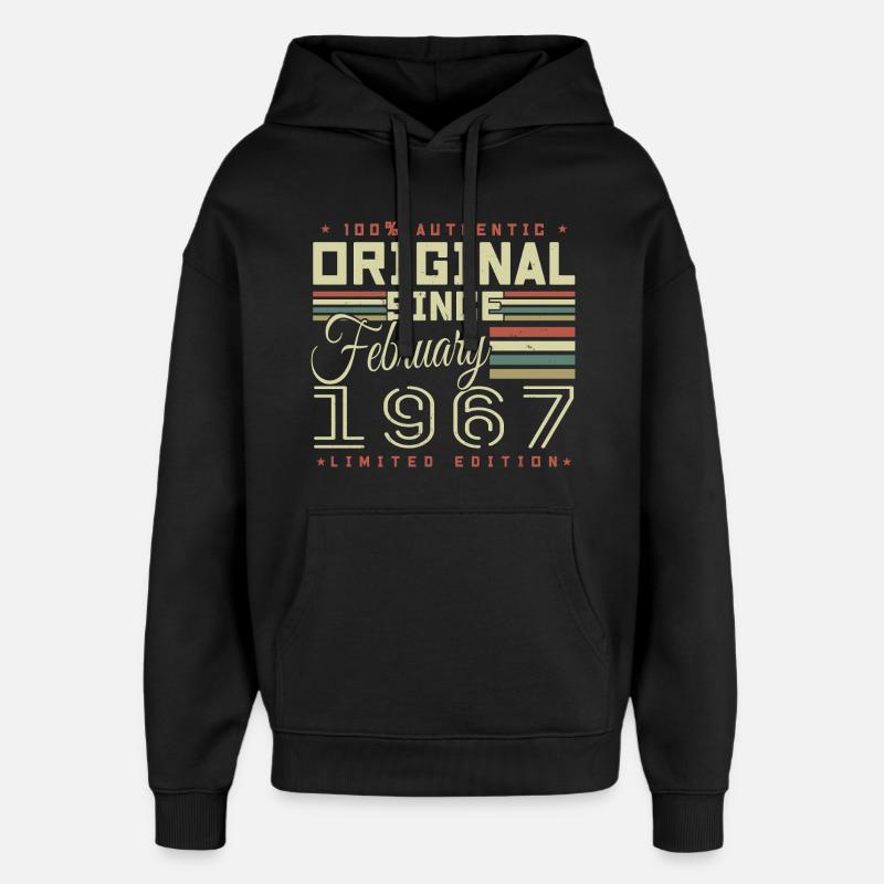 Génial Depuis Février 1967 - Sweat à capuche unisexe Stanley/Stella Oversized - noir