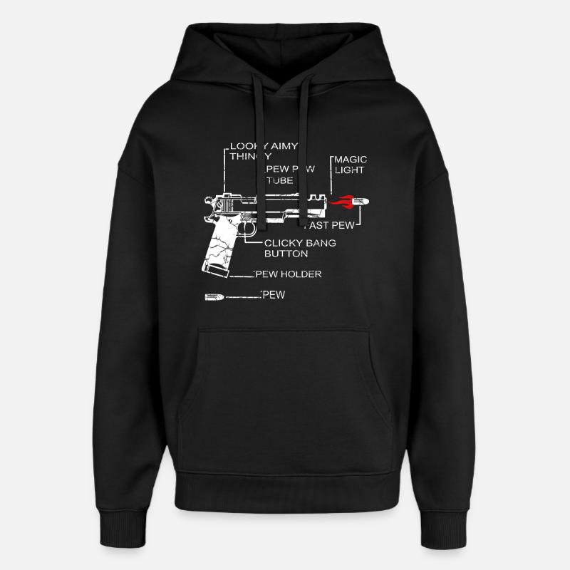 Club de tir - Sweat à capuche unisexe Stanley/Stella Oversized - noir