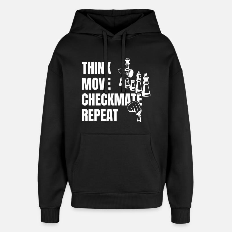 Denke Spiele Schachmatt Nächster - Oversized Unisex Hoodie von Stanley/Stella - Schwarz