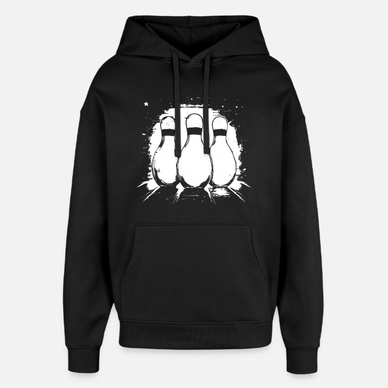 Dessin de bowling - Sweat à capuche unisexe Stanley/Stella Oversized - noir