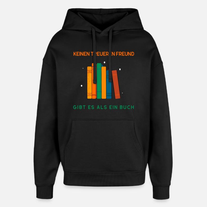 Pas d’ami plus fidèle qu’un livre - Sweat à capuche unisexe Stanley/Stella Oversized - noir