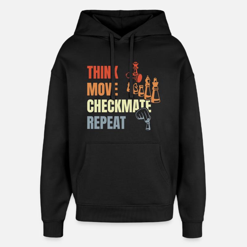 Citation d’un joueur d’échecs - Sweat à capuche unisexe Stanley/Stella Oversized - noir