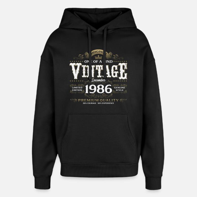 39e anniversaire Millésime décembre 1986 - Sweat à capuche unisexe Stanley/Stella Oversized - noir