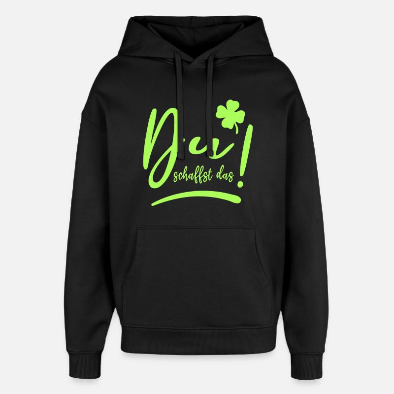 Du schaffst das! Glücksbringer Mutmacher neon - Oversized Unisex Hoodie von Stanley/Stella - Schwarz