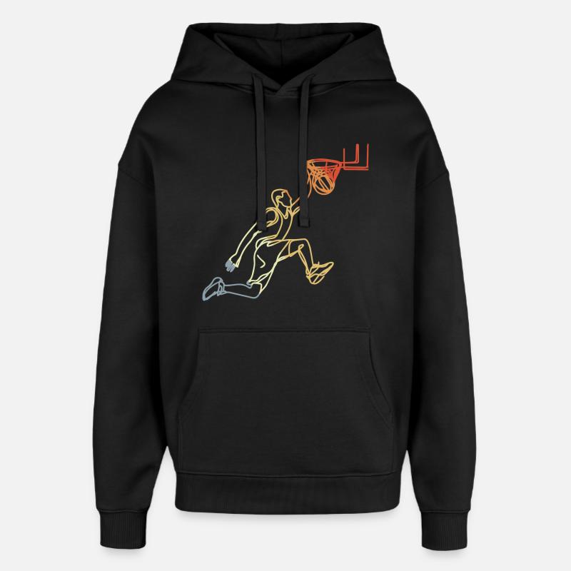 Look rétro de basket-ball - Sweat à capuche unisexe Stanley/Stella Oversized - noir