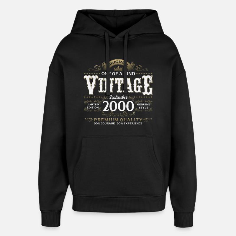 25e anniversaire, millésime septembre 2000 - Sweat à capuche unisexe Stanley/Stella Oversized - noir