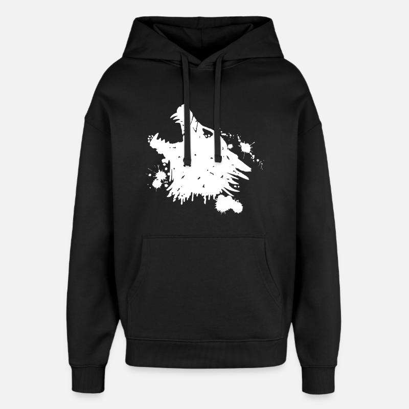 Loup blanc qui hurle - Sweat à capuche unisexe Stanley/Stella Oversized - noir