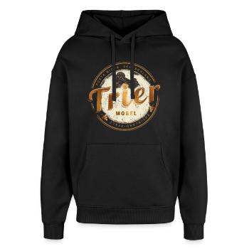 Trier Vintage Mosel Rheinland-Pfalz Deutschland - Oversized Unisex Hoodie von Stanley/Stella - Schwarz - Vorne - AI Model Female 172 light (172cm) & AI Model Male 185 light (185cm)