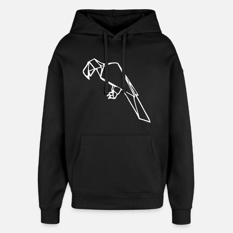Ara | Perroquet | Origami - Sweat à capuche unisexe Stanley/Stella Oversized - noir