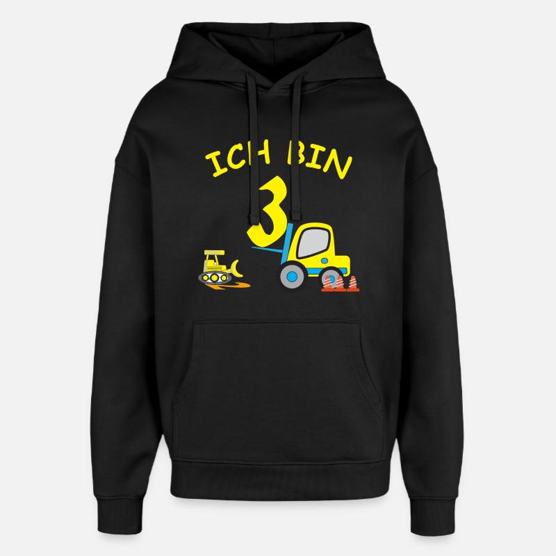 Ich bin 3 - Oversized Unisex Hoodie von Stanley/Stella - Schwarz