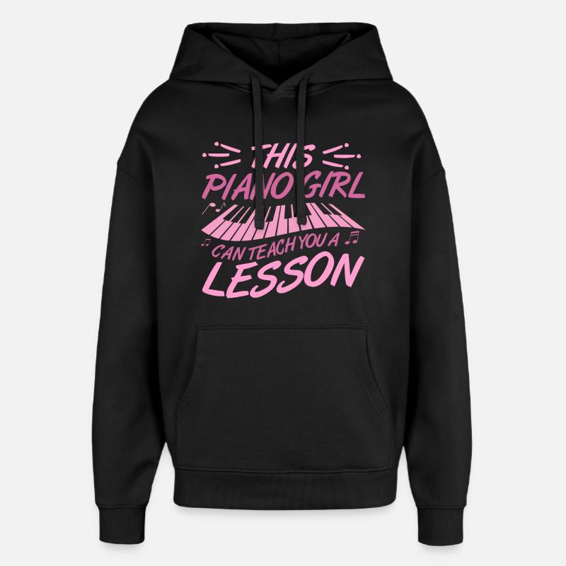 Fille au piano - Sweat à capuche unisexe Stanley/Stella Oversized - noir