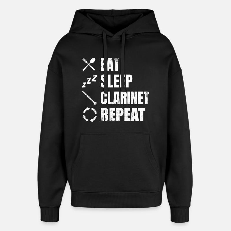 Routine clarinette - Sweat à capuche unisexe Stanley/Stella Oversized - noir