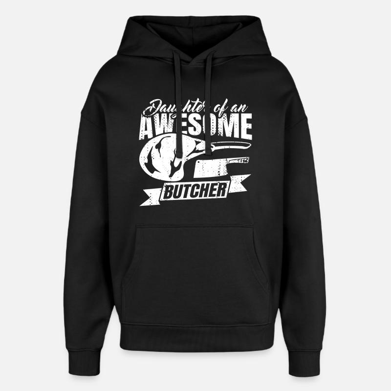 Fille de boucher - Sweat à capuche unisexe Stanley/Stella Oversized - noir