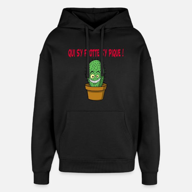 Cactus manga - Sweat à capuche unisexe Stanley/Stella Oversized - noir