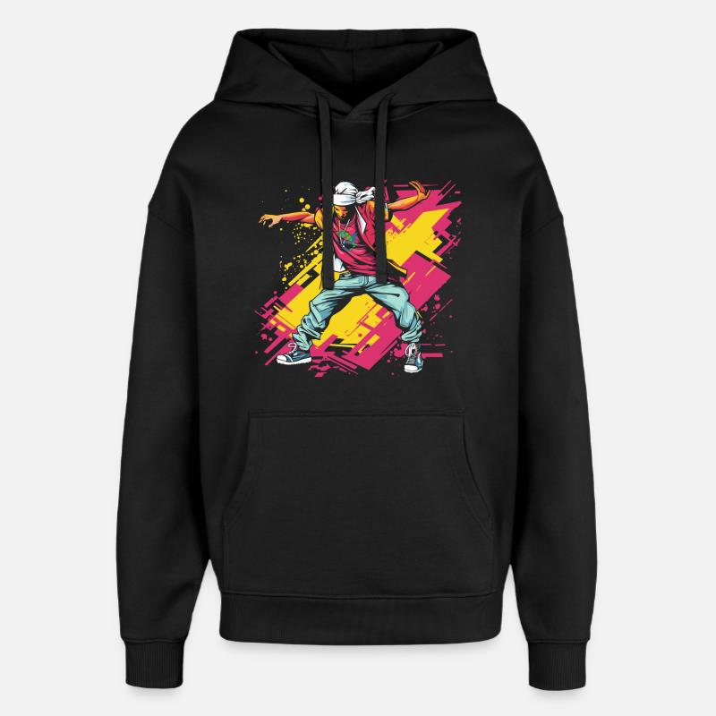 Breakdancer Graffiti - Oversized Unisex Hoodie by Stanley/Stella - black