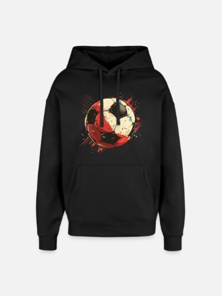 Fußball Grafik - Oversized Unisex Hoodie von Stanley/Stella - Schwarz