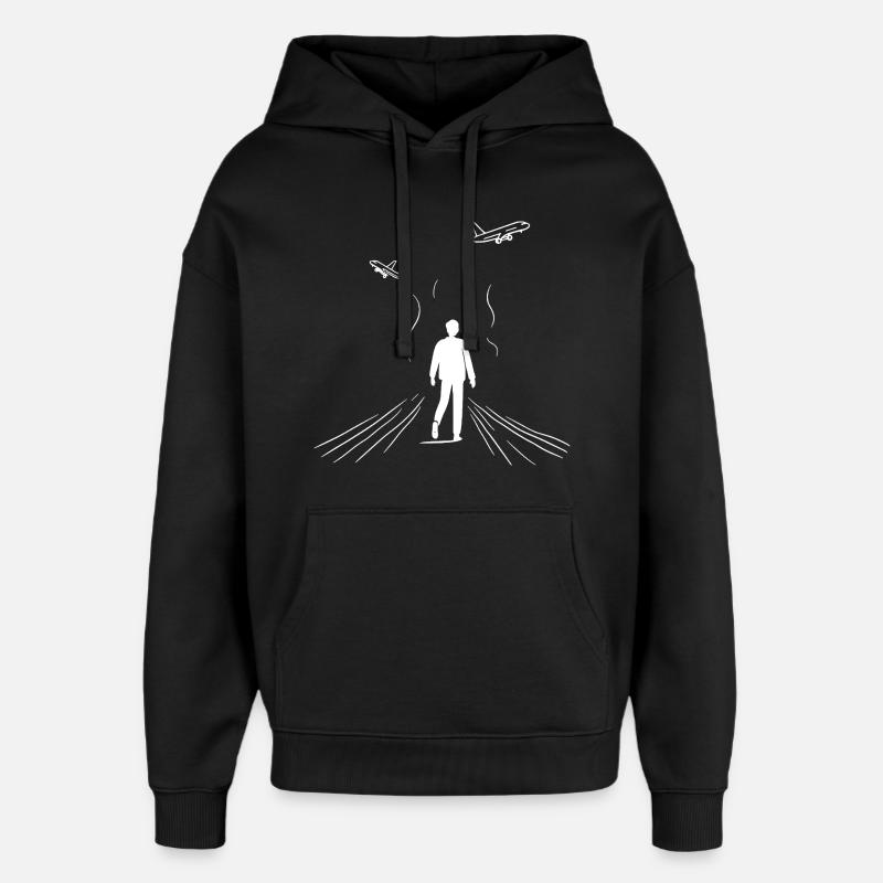 Observateur d’avion - Sweat à capuche unisexe Stanley/Stella Oversized - noir