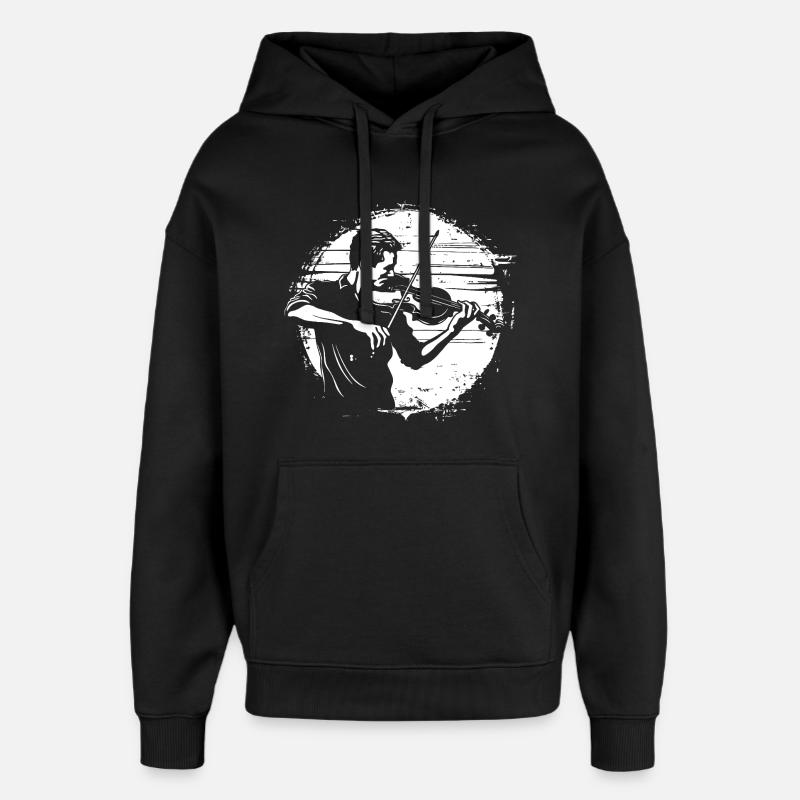 Croquis de violoniste - Sweat à capuche unisexe Stanley/Stella Oversized - noir