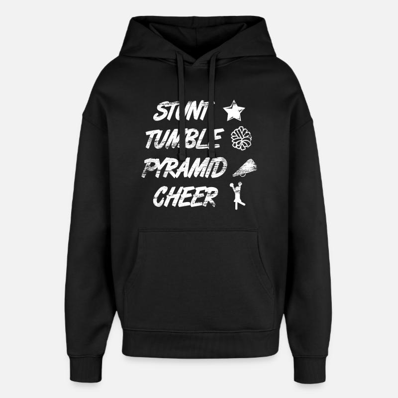 Cascade Culbute Pyramide Cheer - Sweat à capuche unisexe Stanley/Stella Oversized - noir