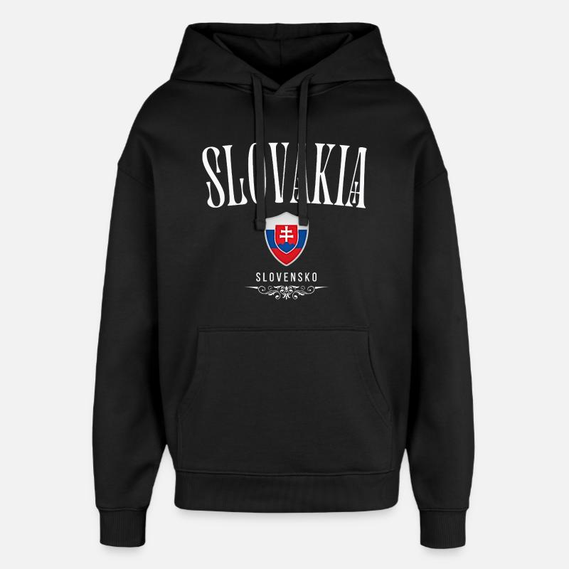 Drapeau de la Slovaquie, patriote slovaque - Sweat à capuche unisexe Stanley/Stella Oversized - noir