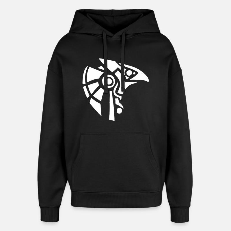Dieu égyptien Horus (blanc) - Sweat à capuche unisexe Stanley/Stella Oversized - noir