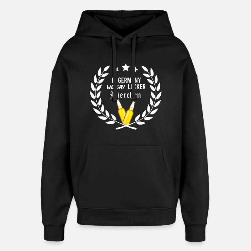 In_Germany_we_say_Lecker_Bierchen_-_geek_ - Sweat à capuche unisexe Stanley/Stella Oversized - noir