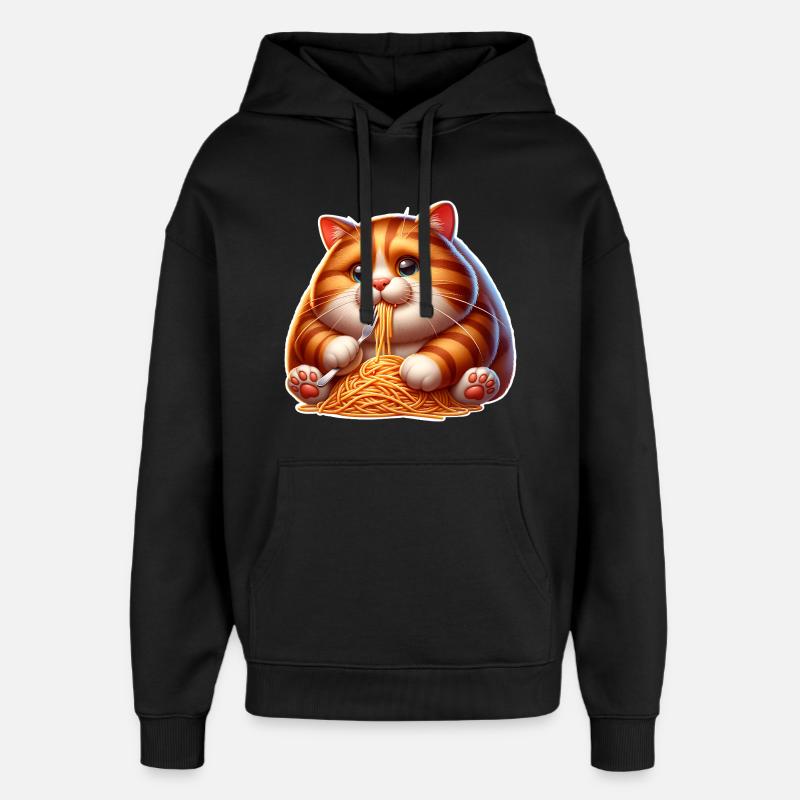 Katze Pasta - Oversized Unisex Hoodie von Stanley/Stella - Schwarz