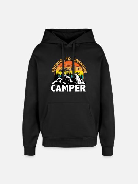Camper Camping Urlaub Geschenk - Oversized Unisex Hoodie von Stanley/Stella - Schwarz