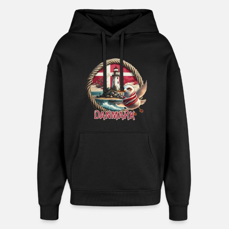 Danemark - Danemark - Sweat à capuche unisexe Stanley/Stella Oversized - noir