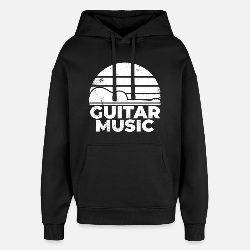 Drôle de musique de guitare - Sweat à capuche unisexe Stanley/Stella Oversized - noir