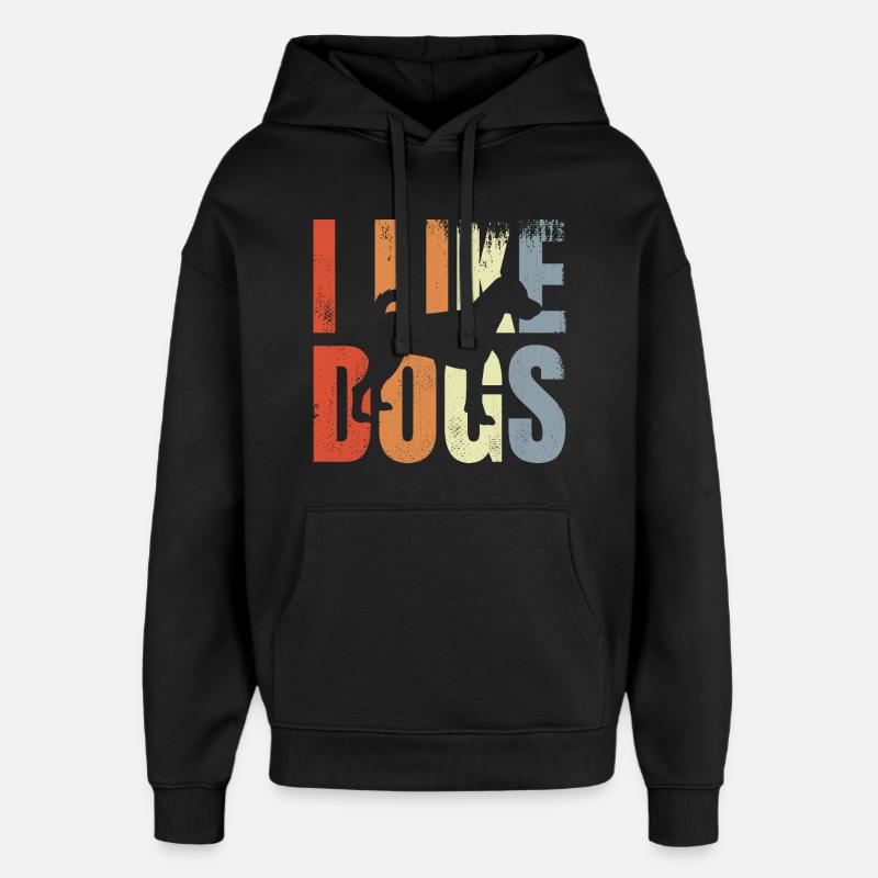 J’aime les chiens - Sweat à capuche unisexe Stanley/Stella Oversized - noir