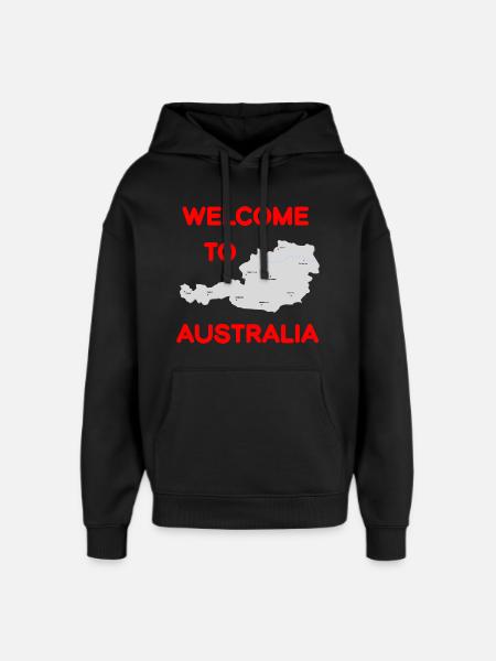 Welcome design Austria and Australia - Oversized Unisex Hoodie by Stanley/Stella - black