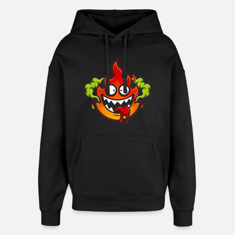 Crazy Fire Monster - Oversized Unisex Hoodie von Stanley/Stella - Schwarz