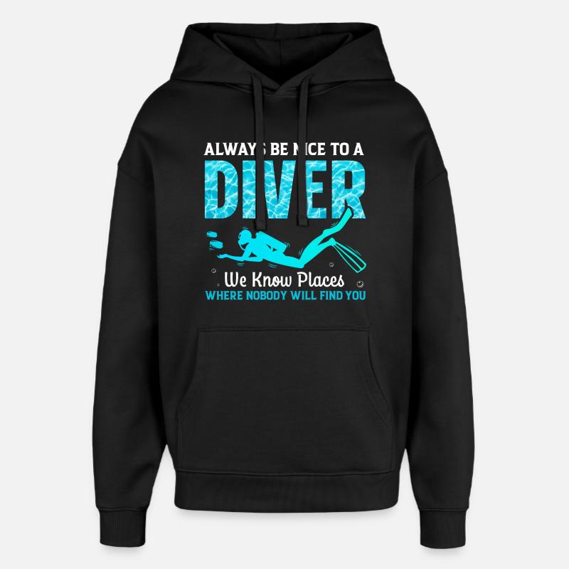 Taucher Tauchen - Oversized Unisex Hoodie von Stanley/Stella - Schwarz