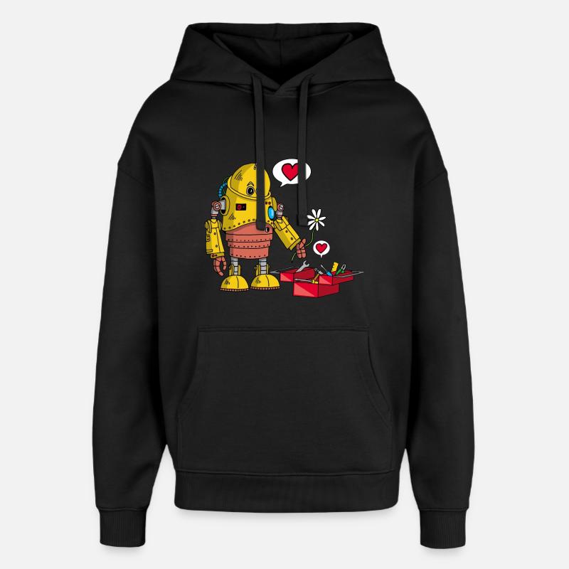 Verliebter Roboter - Oversized Unisex Hoodie von Stanley/Stella - Schwarz